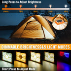 100W Baustrahler Akku Solar Arbeitsleuchte, 466 LED 5 Modi, 10000LM 12000mAh USB-wiederaufladbar, IP66 wasserdicht Akku Arbeitsleuchte Tragbar im Freien für Baustelle, Camping, Garage, Notfälle