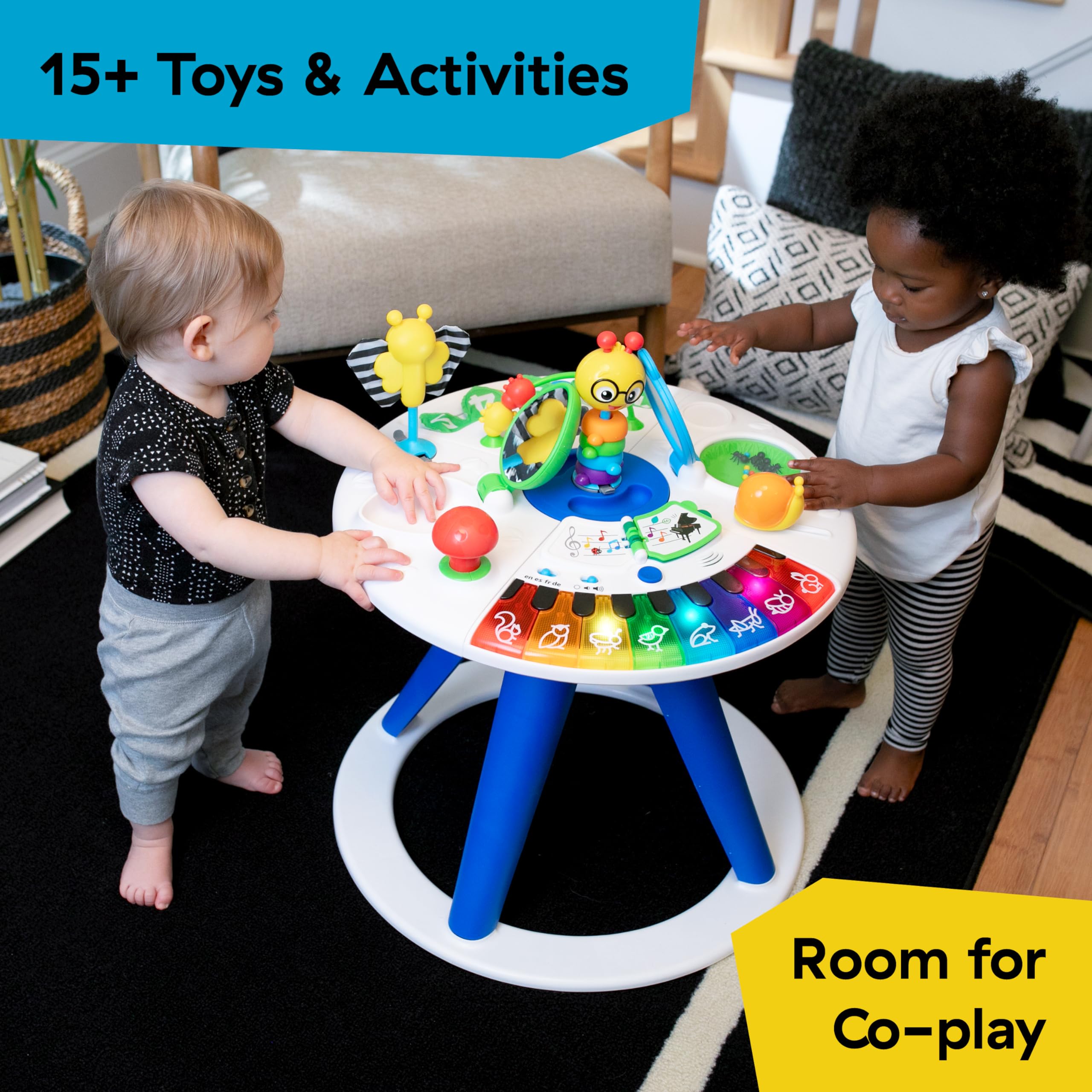 Baby Einstein, Around We Grow 4-in-1 Spieltisch & Lauflernhilfe mit Lichtern & Musik, Lauflernwagen mit Spielstation,15 Aktivität Spielzeug, 360° drehender Sitz, höhenverstellbar, Kinder ab 6 Monaten