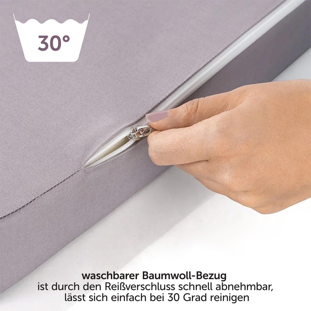 Alvi Reisebettmatratze Komfort 60x120 cm/Höhe 6 cm - Matratze für Baby Reisebett mit Baumwollbezug und Tasche, atmungsaktiv, waschbar, schadstoffgeprüft, Plüsch