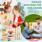 23 in 1 Busy Board Montessori Spielzeug ab 1 jahr Activity Board Holzspielzeug Mit 15 Schaltern, 26 LED Lichtern, Spieluhr, Schloss, Schnürsenkeln, Reißverschluss für 1 2 3 Jahre Jungen und Mädchen