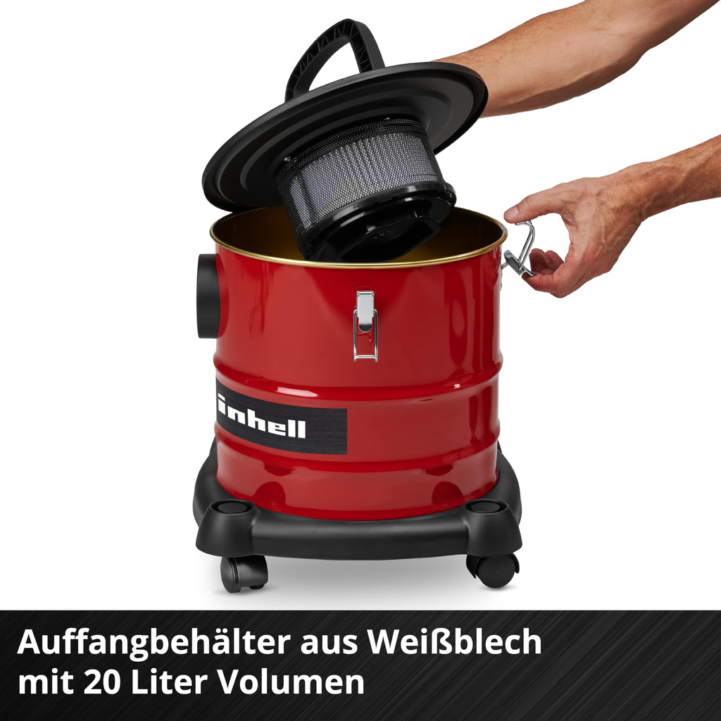 Einhell Aschesauger TC-AV 2032 DW (850 W, 175 mbar Saugleistung, 20 L Auffangbehälter, Faltenfilter, Feinstaubvorfilter, Blasfunktion, 1,2 m Schlauch, 2 m Kabel)