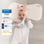 KOALA BABYCARE Babykissen Plagiozephalie bis 36 Monaten, abnehmbar für das Kinderbettchen. Hilft bei der Vorbeugung und Behandlung vom Plattkopfsyndrom, in Memory Foam - Registriertes Design KBC®