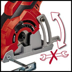 Einhell Mini-Handkreissäge TC-CS 89 (600 W, 7200 min^-1, 27 mm Schnitttiefe, 10 mm Sägeblattaufnahme, Spindelarretierung, TCT Sägeblatt, Parallelanschlag)