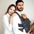 marsupi Classic Babytrage - Neugeborene von der Geburt bis zu 15 kg - Baby Erstaustattung - Klett-Verschluss - Leicht und Kompakt - Grey XL