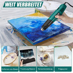 Mini Heißluftpistole - PRULDE Handheld Heißluftföhn 500W Schnelles Aufheizen Heissluftgebläse mit 2 Temperatureinstellungen für Acrylharz Handwerk, Basteln, Epoxidharz, Schrumpffolie