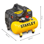 Stanley Kompressor DN200/8/6 - Luftkompressor 8 Bar - Füsterkompressor mit 6L Tankkapazität - Ölfreie Saugkompressor 105L/Min - Mit Griff und Anti-Rutsch-Füßen - Geeignet für Druckluftwerkzeuge