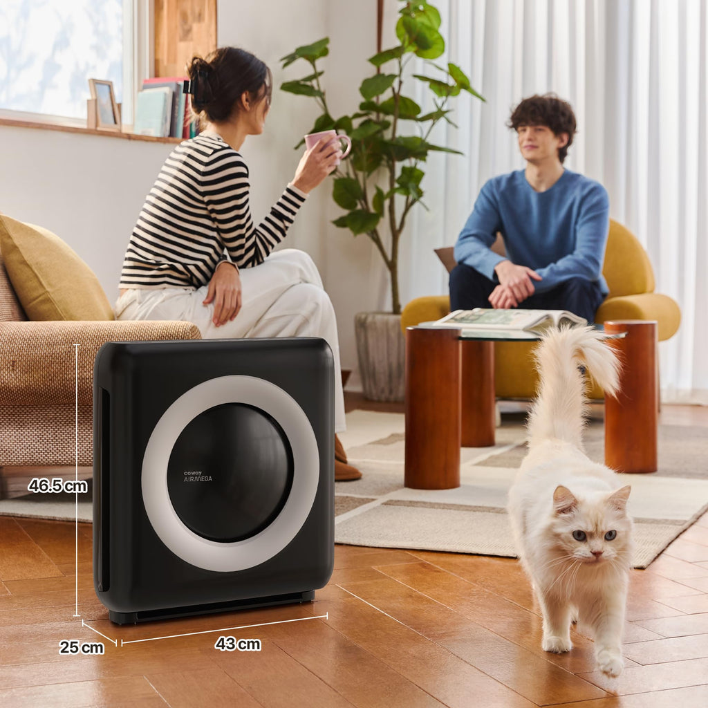 COWAY Luftreiniger Allergiker, Energiesparender ECO-Modus, Entfernt 99,999% der schädlichen Partikel bis zu 0,01 µm, für Allergie (ECARF Siegel) Staub Pollen, CADR 421m³/h, ap-1512hh MIGHTY (Schwarz)