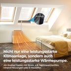 Midea Portasplit Mobile Wärmepumpe, Klimaanlage, Kühlen A++/Heizen A+, 12000 BTU 3, 5kW, für Räume bis zu 42 m² / 105 m³, nur 39 dB(A) im Silent-Modus