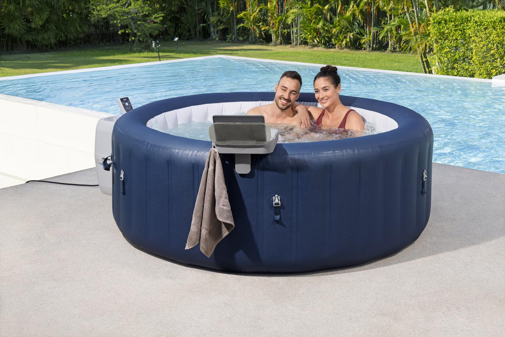 Bestway Xtras Lay-Z-SPA 4-in-1 Ablagetablett, 32 x 30 x 18 cm, verstellbar, geeignet für alle Lay-Z-SPA Modelle, spritzwassergeschütztes Aufbewahrungsfach, Handtuchaufhängern, Tablet-Halterung