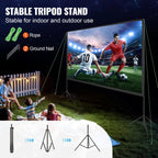 VEVOR Projektion Beamer Leinwand mit Ständer 150 Zoll HD 4K Outdoor Indoor Projektor Screen Schnelles Klappbare Tragbare Filmleinwand 16: 9 für Heimkino, Camping und Freizeitveranstaltungen Schwarz