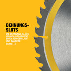 DEWALT 250 x 30 mm Kreissägeblatt (für den Einsatz auf Stationärsägen, nagelfest, 48 Zähne, Wechselzahngeometrie, 10° Zahnwinkel, 3 mm Schnittbreite), DT1957-QZ