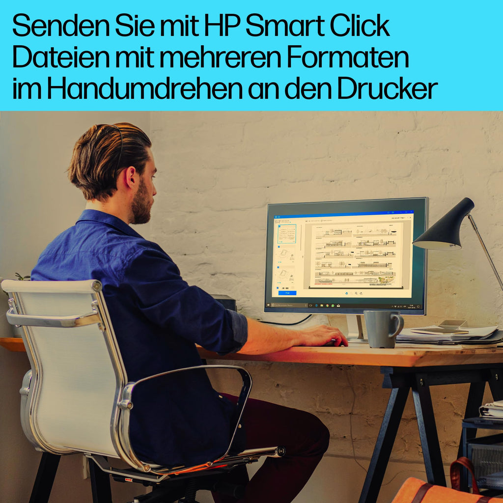 HP OfficeJet Pro 9730e A3-Multifunktionsdrucker, Drucken, Scannen und Kopieren bis A3, 6 Monate gratis drucken Instant Ink inklusive, Fax, WLAN, LAN, Duplex, Airprint, Grau-Weiß