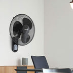 ARDES - Wandventilator mit 3 rotierenden Flügeln (40 cm), Fernbedienung, automatische Oszillation, einstellbarer Timer und 3 Geschwindigkeitsstufen, Wandventilator schwarz AR5W40R