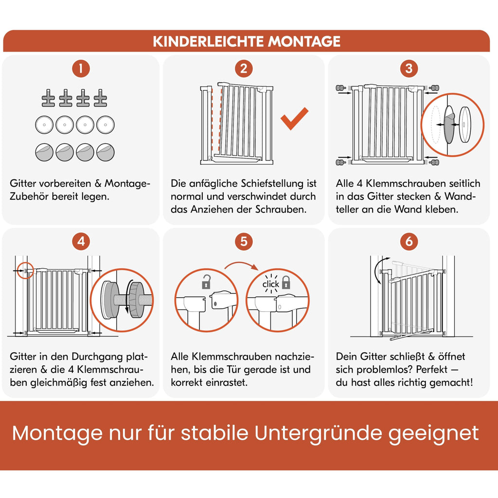 hauck Open N Stop KD + 21 cm Verlängerung, Weiß - Schutzgitter für Türen & Treppen, Breite Verstellbar 96-101 cm, 77 cm Hoch, ohne Bohren, für Kinder & Hunde, Einhändiges Öffnen in beide Richtungen