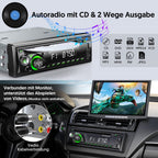 9-24V Autoradio mit CD DVD Player und Bluetooth Freisprecheinrichtung,RDS 1DIN Autoradio 7 Farben MP3 Player FM/AM Radio mit 2 USB SD/AUX/Lenkradfernbedienung