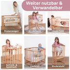 babybay Maxi extra großes Beistellbett aus massivem Buchenholz / Kinderbett Höhe stufenlos verstellbar & umweltfreundlich / mitwachsendes Babybett (kernbuche geölt)