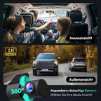 BOTSLAB Dashcam Auto Vorne Hinten, 4K Dashcam Auto GPS mit WiFi, Dual Autokamera mit 64GB SD Karte, ADAS, Nachtsicht, 170°Weitwinkel, WDR, 2,45" IPS, 24/7 Parküberwachung, Loop-Aufnahme