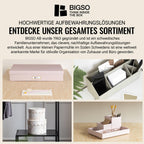 BIGSO BIRGER Schubladenbox – Aufbewahrungsbox mit 2 Schubladen – Schreibtisch Ablage für Dokumente & Bürobedarf – Ablagesystem aus recycelter Faserplatte und Papier – weiß