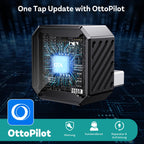 OTTOCAST Mini Pot 2026 Upgraded, 2-in-1 CarPlay & Android Auto Wireless Adapter für iOS 10+/Android 11+, Plug & Play, USB/Typ-C, OTA-Upgrade, Konvertiert Kabelgebunden zu Kabellos um, Schwarz