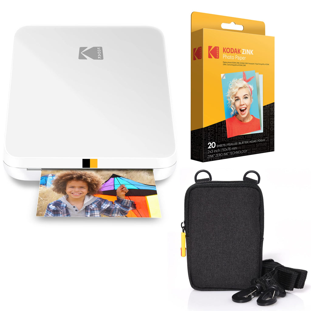 KODAK Step Slim Mobiler Sofortbild-Fotodrucker – Kit: 20 Packung Zinkpapier, Etui