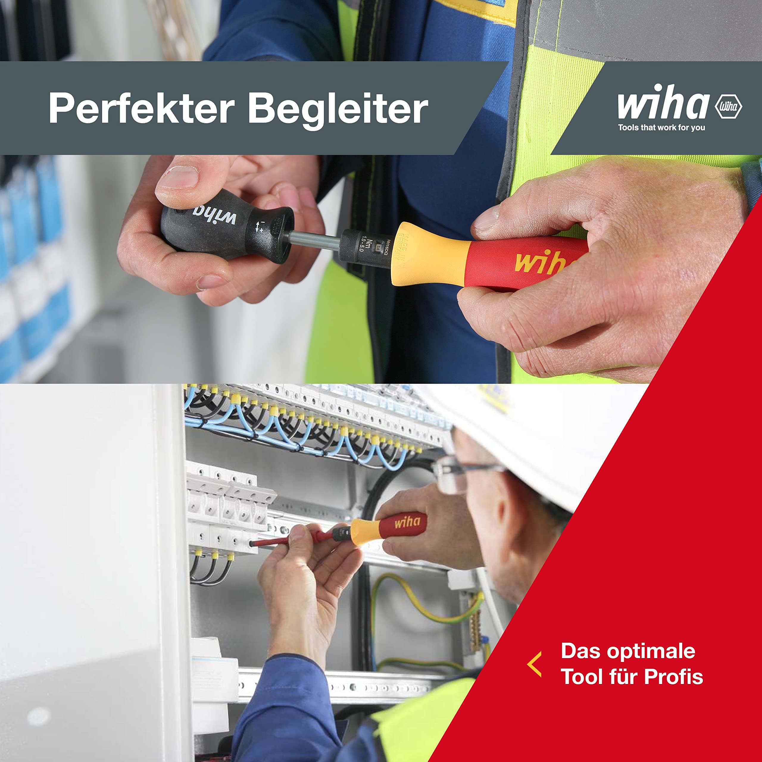 Wiha verstellbarer VDE Drehmoment Schraubendreher TorqueVario®-S electric (26626) variabel einstellbar I 0,8-5Nm I I in praktischer Kunststoffbox mit digitaler Anzeige