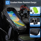 WACCET Handyhalterung Motorrad Wasserdicht, Motor Halterung 360° Drehbarer Handyhalter für Motorrad Spiegel mit Sonnenblende Touch ID Roller Handyhalterung für Smartphone is zu 7,2" (Schwarz)