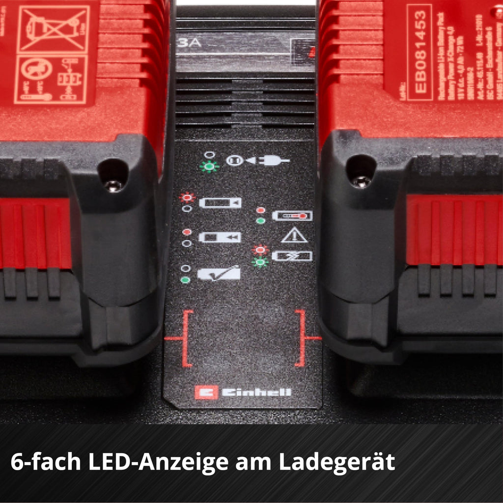 Einhell 4512112 Original Starter Kit 2X 4,0 Ah Akkus und Twincharger Power X-Change (Li-Ion, 18 V, 75 min Ladezeit, passend für alle Geräte), 2.21 x 1.85 x 0.77 cm