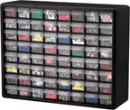 Akro-Mils 10164 Schubladenschrank mit 64 Schubladen, Kunststoff, für Garage, Perlen- und Make-up-Organizer, Lego-Aufbewahrung, Lehrer-Werkzeugkasten und mehr, 50,8 x 15,2 x 40,6 cm (B x T x H) Schwarz