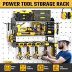 Yeabett 3 Ebenen Werkzeug Wandhalterung, Werkzeugspeicher Aufbewahrung für 4 Elektrowerkzeug, Werkzeug Wandhalterung für Garage, Werkstatt, 42.5 * 20 * 31cm (Schwarz)