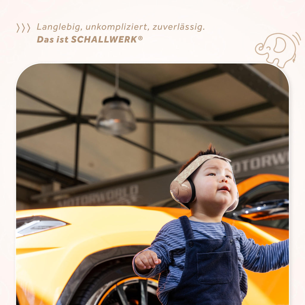 Schallwerk ® Mini+ (Coffee) - Ohrenschützer für Kleinkinder - Hochwertige Lärmschutz Kopfhörer Kinder - Gehörschutz Kinder, Gehörschutz Baby, Ohrenschützer Baby Kopfhörer Lärmschutz