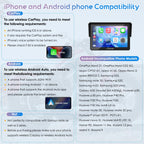Carpuride W502PRO B für B.-M-.W Motorrad CarPlay & Android Auto & Dual Bluetooth, 5 Zoll wasserdichter Touch Bildschirm für Motorrad, Musik-Sharing, Gegensprechanlage, Lichtsensor, Kompass, Barometer