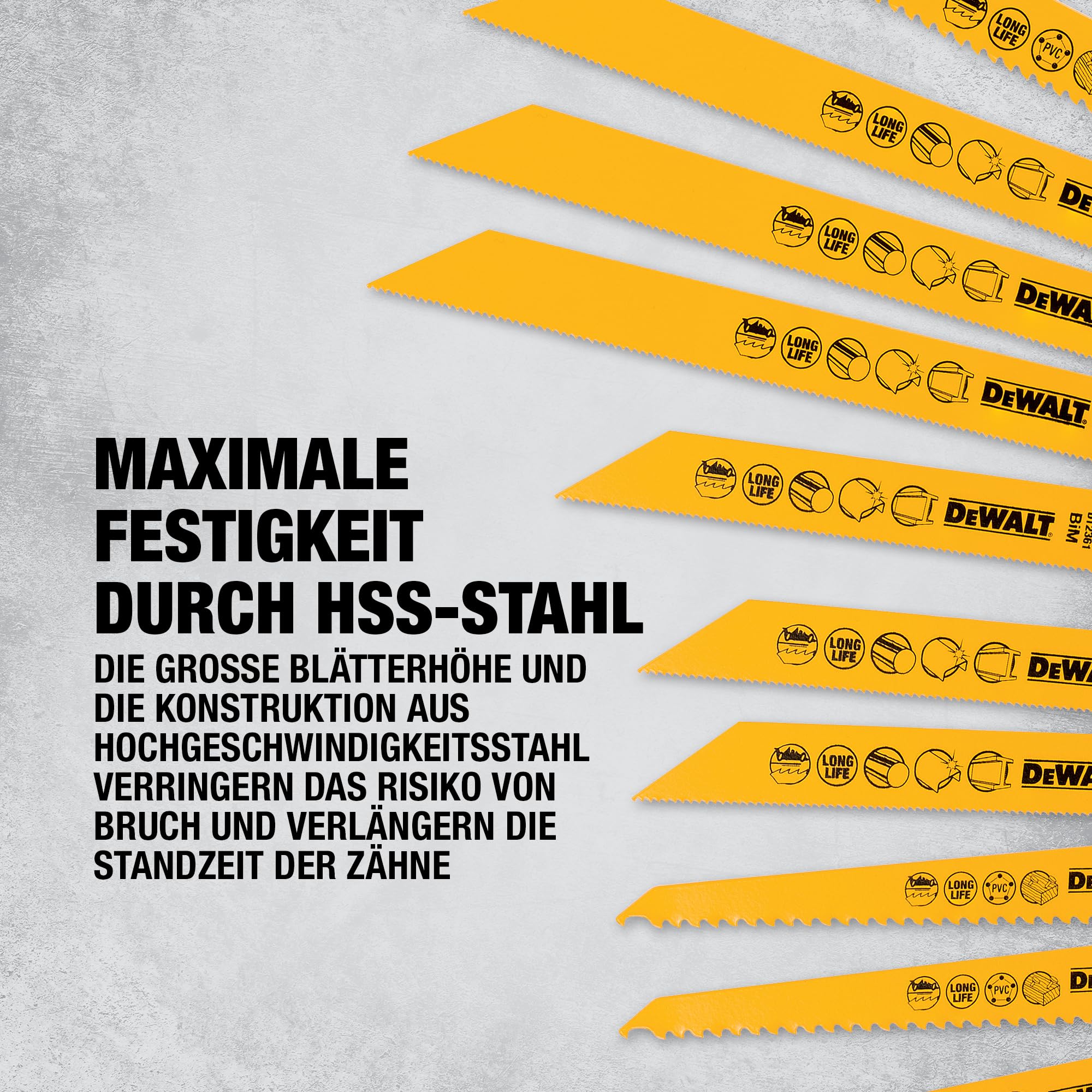 DEWALT 12-tlg. Säbelsägeblätter Set mit Aufbewahrungs-Box, DT2445-QZ
