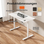 JUMMICO Elektrischer Höhenverstellbarer Schreibtisch - Steh-Sitz Tisch mit Memory-Funktion & Kompletter Tischplatte, Computertisch für Büro & Zuhause 140 x 60 cm Weiß