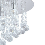 EGLO LED Deckenleuchte Almonte, 4 flammige Deckenlampe Bad, Badezimmer Lampe aus Metall in Chrom und klarem Kristal, LED Feuchtraumleuchte warmweiß, G9, IP44, Ø 35 cm