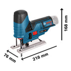 Bosch Professional 12V System Akku Stichsäge GST 12V-70 (Schnitttiefe in Holz: 70mm, inkl. 2x Sägeblatt, Gleitschuh, Spanreißschutz, ohne Akku/ Ladegerät)