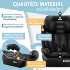 KIDIZ® Autokindersitz Triangle Premium Kindersitz mit Isofix Kinderautositz | Autositz Sitzschale | 9 kg - 36 kg 1-12 Jahre | Gruppe 1/2/3 | universal | zugelassen nach ECE R129/03