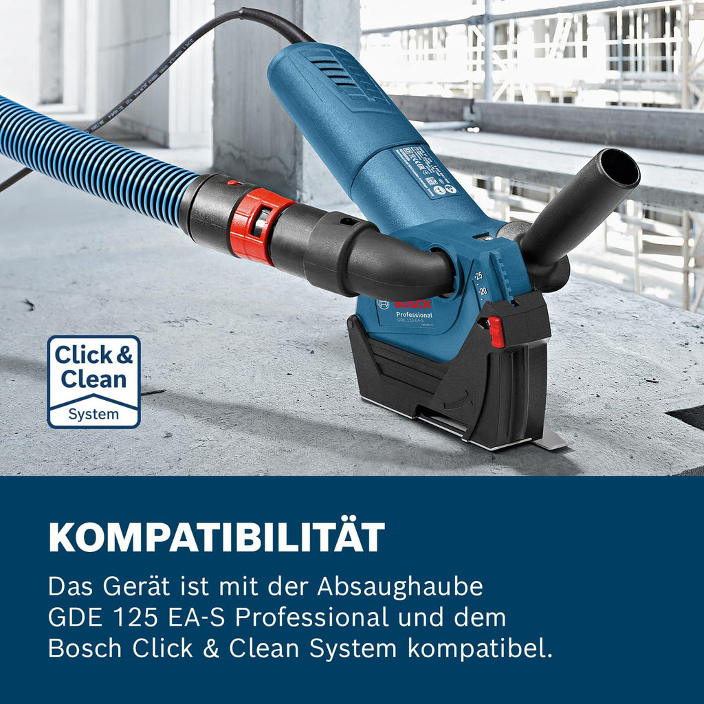 Bosch Professional Winkelschleifer GWS 7-125 (Scheiben-Ø 125mm, Leistung 720 Watt, inkl. Zusatzhandgriff, Aufnahmeflansch, Schutzhaube, Spannmutter, Zweilochschlüssel)
