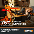 WORX WX501.9 Akku-Säbelsäge 20V – leistungsstarke Brushless Motor – 26mm Hublänge – 0-3000/min Leerlaufdrehzahl– leicht & kompakt – werkzeugloser Messerwechsel – LED Licht – ohne Akku & Ladegerät