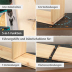 wolfcraft Dübelleiste 4650000 – Präzise Bohrschablone zum Möbelbau von Schränken & Regalen – Für Dübelverbindungen und Lochreihen – 32mm Raster