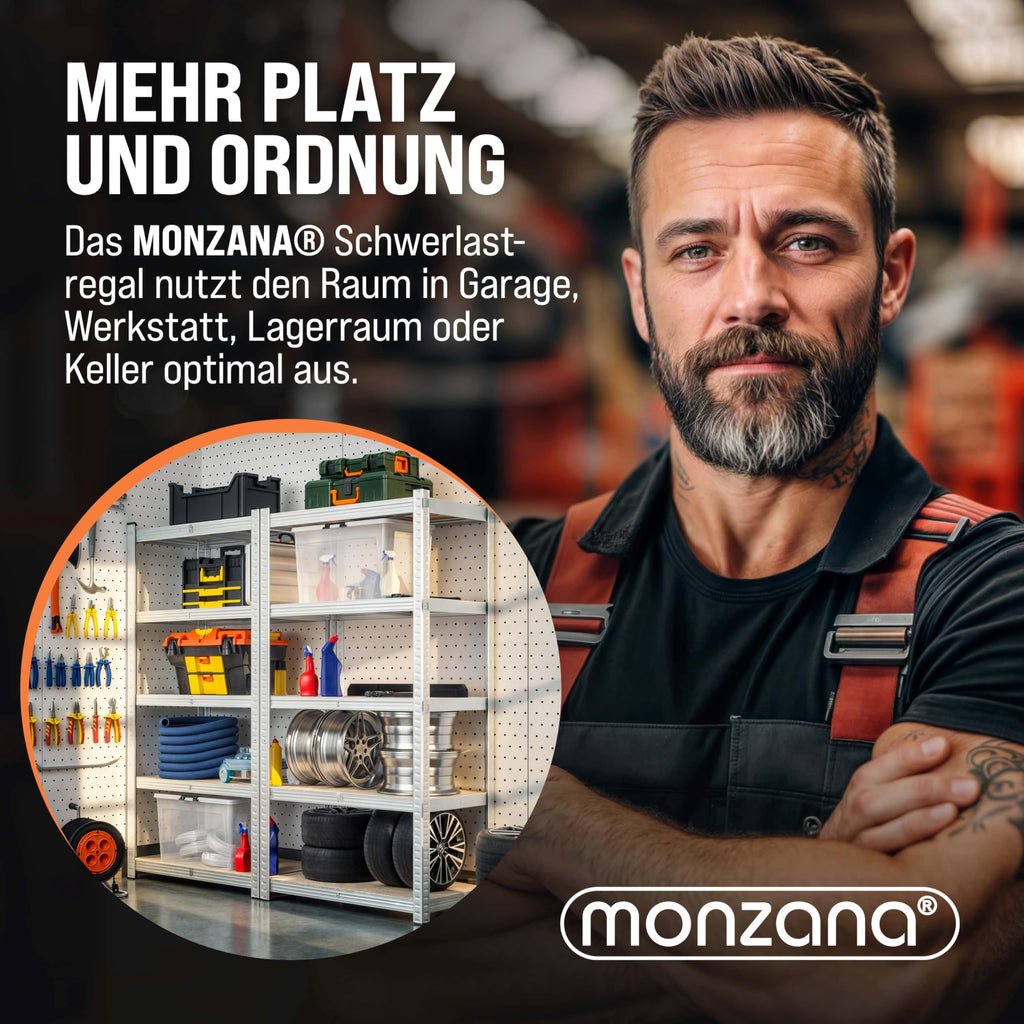 Monzana 2X Schwerlastregal 170x75x30cm 350kg 5 MDF-Platten Regal Lagerregal Kellerregal Steckregal Werkstattregal