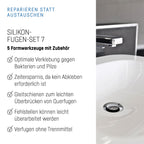 Cramer® Silikon Fugen-Set 7 I Zum Neuverfugen & Entfernen in Küche & Bad I Fugenglätter mit 16 Profilvarianten & Gleitschiene für alle Dichtungsmassen