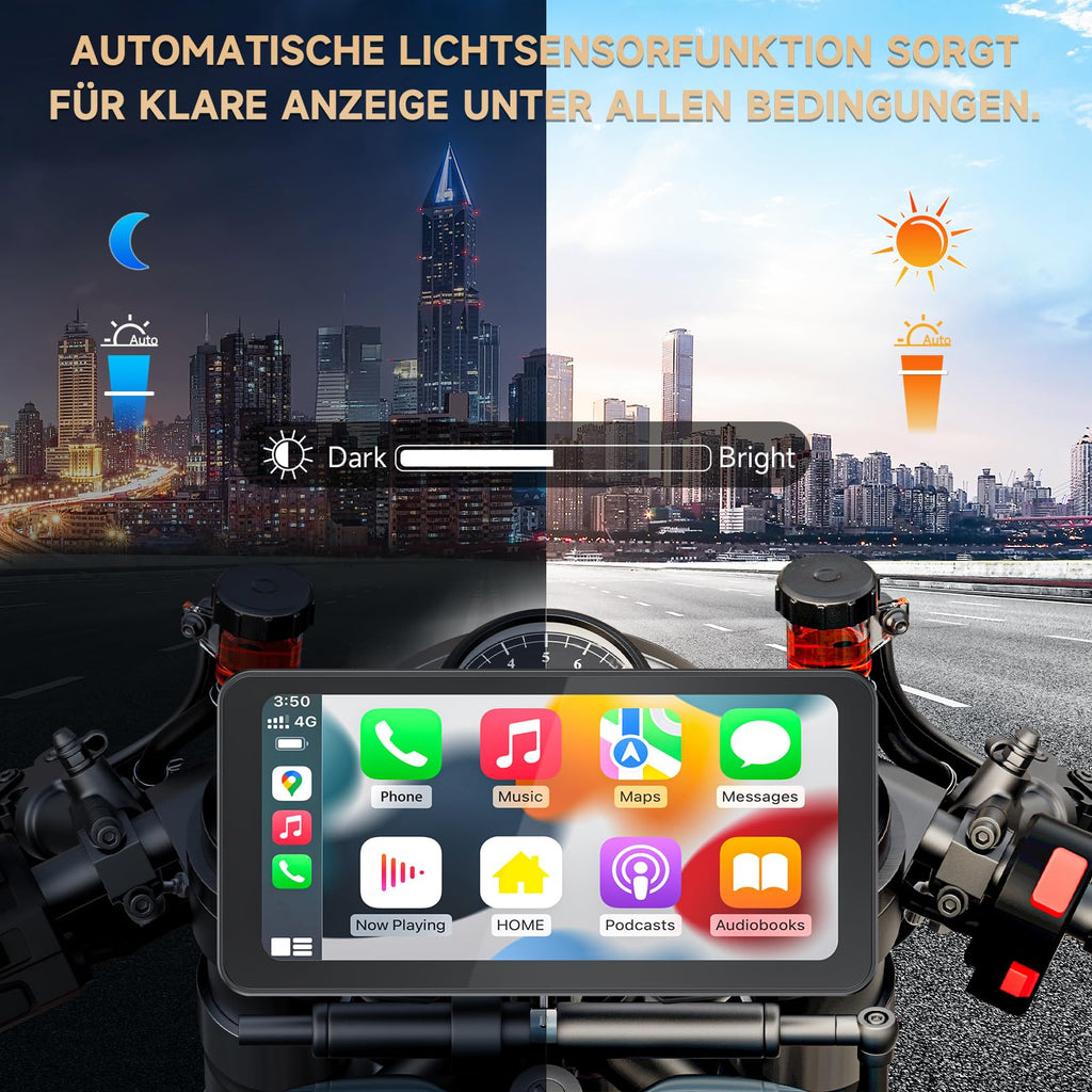 Spedal CL871 6.25" Motorrad CarPlay & Android Auto Bildschirm, Ganzkörper Wasserdicht, GPS Navigation für Motorrad, Bluetooth, Siri/G00gle Assistent (CL871)
