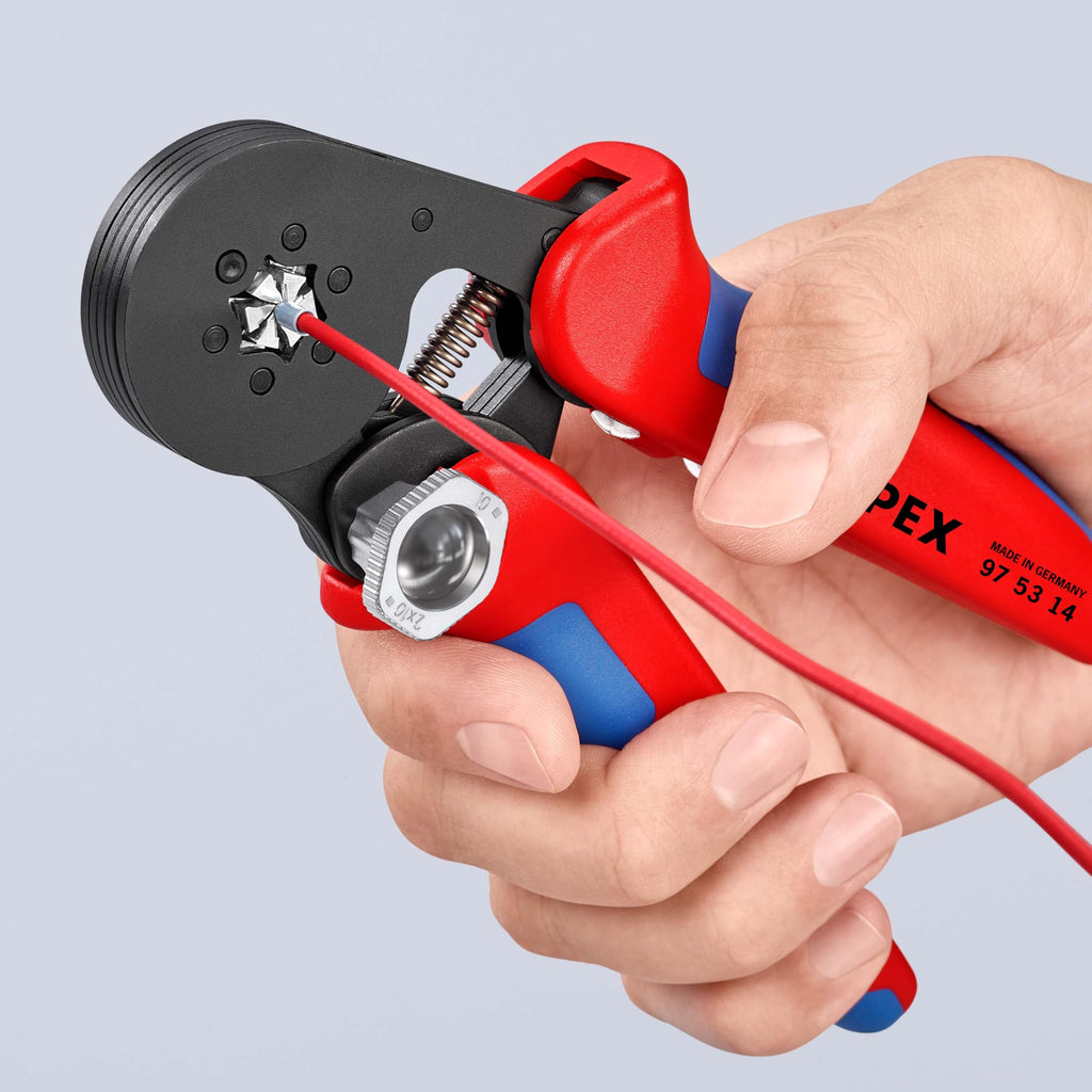 KNIPEX Selbsteinstellende Crimpzange für Aderendhülsen mit Seiteneinführungmit Mehrkomponenten-Hüllen 180 mm, 97 53 14