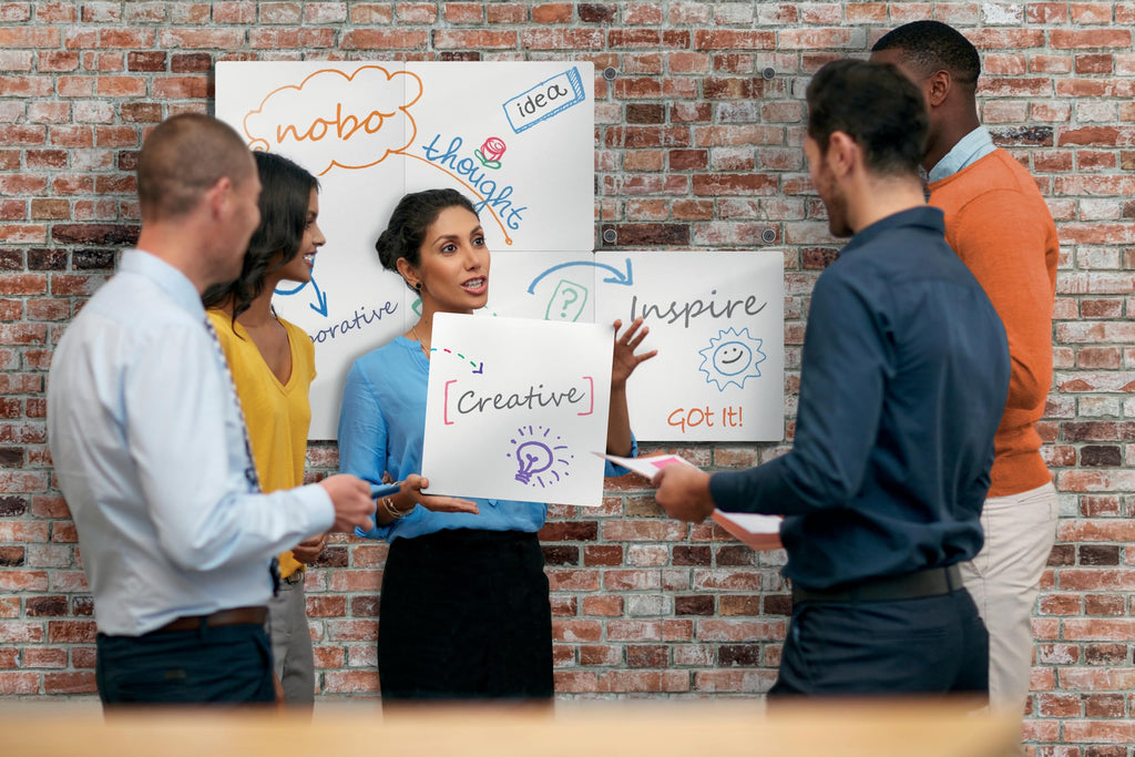 Nobo Magnetisches Whiteboard ohne Rahmen, 600 x 450 mm, individuell erweiterbare Whiteboardtafel, ideal für Büros und Teamarbeit, Stahl, Weiß, 1915656
