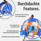 Brennenstuhl Camping-Kabeltrommel / CEE 230V Kabeltrommel 25m (H07RN-F 3G2,5 in orange, CEE-Winkelkupplung inkl. Schutzkontakt-Kombisteckdose, für den ständigen Einsatz außen IP44, Made in Germany)