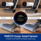 Tineco Floor ONE S6 Nass Trockensauger, Kabelloser Nass Trocken Staubsauger, Akku Saugwischer mit LED-Anzeige All-in-One Staubsauger mit Wischfunktion 35min Laufzeit für Hartböden