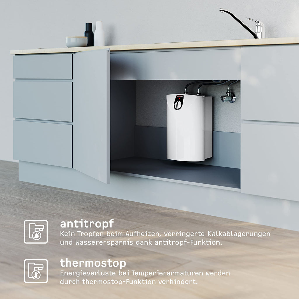 STIEBEL ELTRON Kleinspeicher SHU 5 SL, 5l, 2 kW, druckfest, Untertisch, stufenlose Temperaturwahl über Drehwähler, Frostschutzstellung, 222152