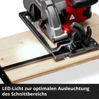Einhell Akku-Handkreissäge TE-CS 18/165-2 Li - Solo Power X-Change (18 V, Ø 165 mm Sägeblatt, 57 mm Schnitttiefe, werkzeuglose Einstellung, LED, ohne Akku)