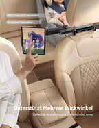 JOYROOM Tablet Halterung Auto [Stabilisierende dreieckige Struktur] iPad Halterung Auto mit Doppeltem Gestänge Klapparm Tablet Halterung Auto Kopfstütze für iPad/Switch/Phone 4.7-13 Bildschirm Geräte