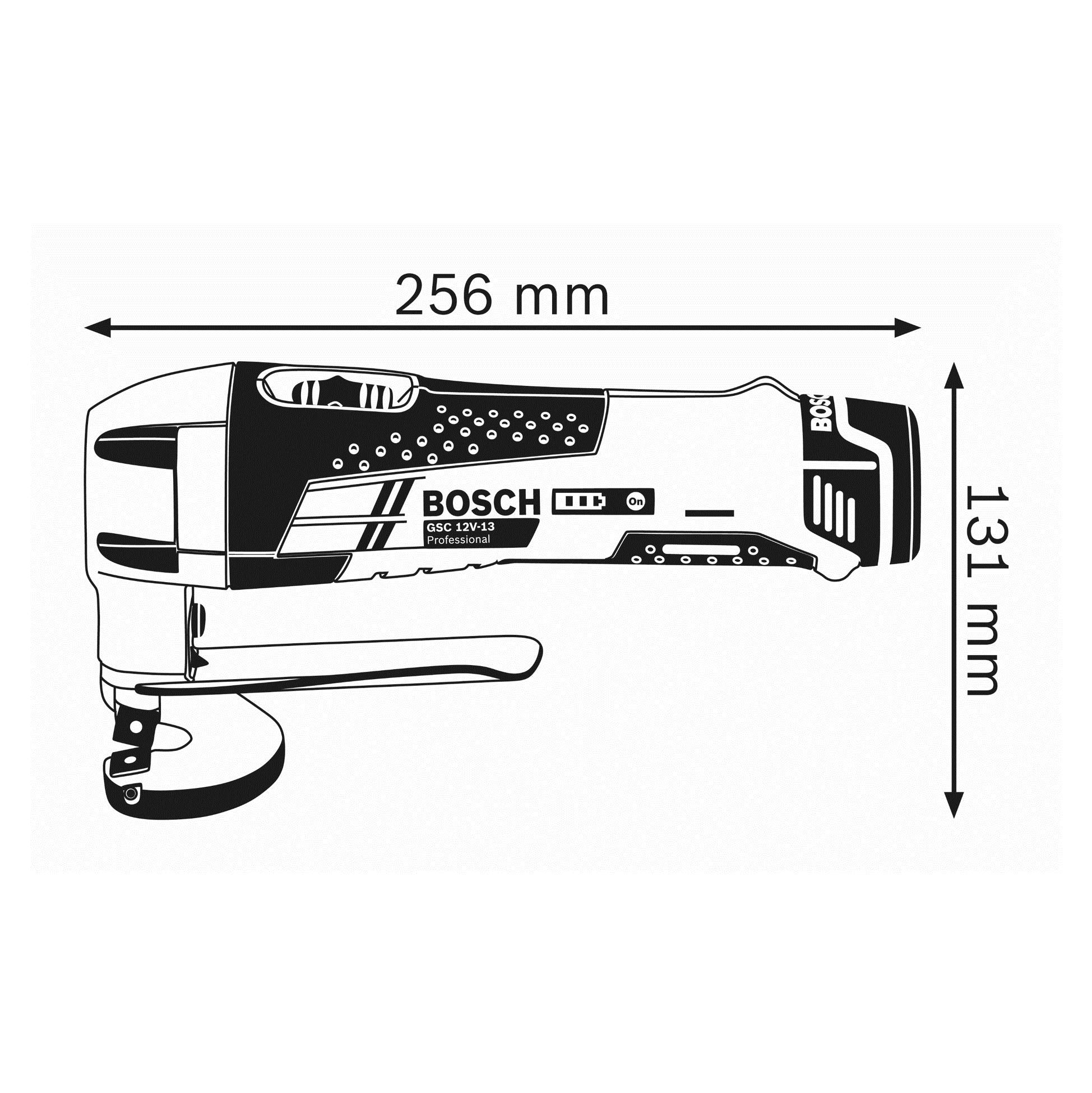 Bosch Professional 12V System Akku Blechschere GSC 12V-13 (inkl. Innensechskantschlüssel, 1x Ober- und Untermesser für Blechschere, Einlage, ohne Akku/ Ladegerät)